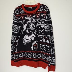 Star Wars Darth Vader Black and Red Crewneck Sweater, SIZE LARGE